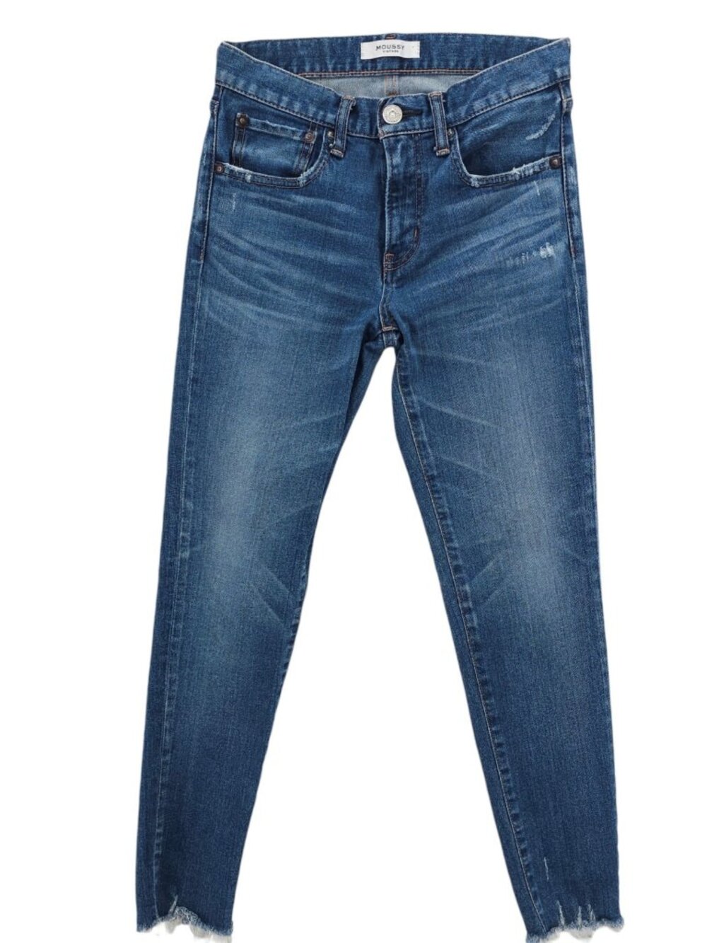 MOUSSY VINTAGE Jeans MADE IN JAPAN Distressed Frayed Raw Hem Stretch Women's 25
